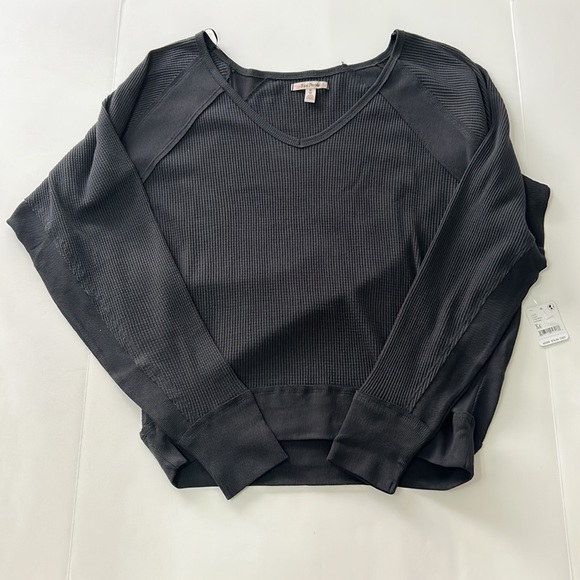 NWT Free People Santa Clara Long Sleeve Thermal Black Medium - Picture 6 of 10